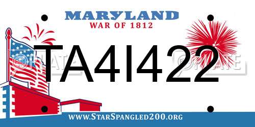 TA4I422 Maryland License Plate