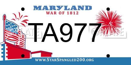 TA977 Maryland License Plate
