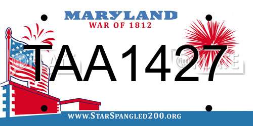 TAA1427 Maryland License Plate