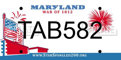 TAB582 Maryland License Plate
