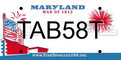 TAB58T Maryland License Plate