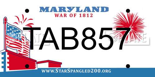 TAB857 Maryland License Plate