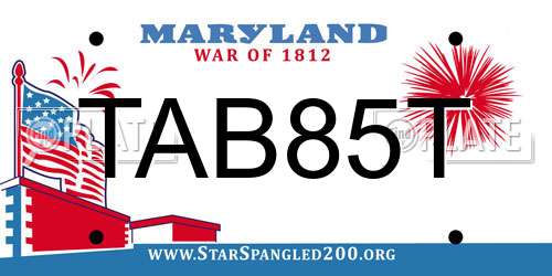 TAB85T Maryland License Plate