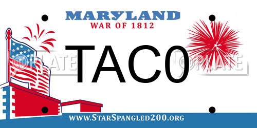 TAC0 Maryland License Plate