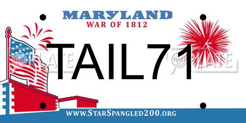 TAIL71 Maryland License Plate