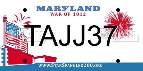 TAJJ37 Maryland License Plate