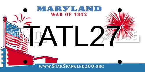 TATL27 Maryland License Plate
