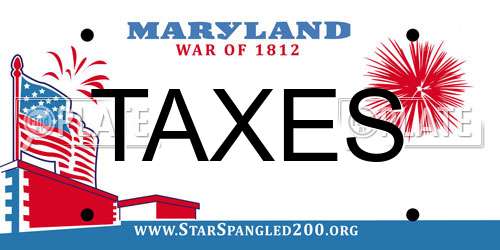 TAXES Maryland License Plate