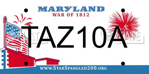 TAZ10A Maryland License Plate