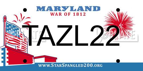 TAZL22 Maryland License Plate