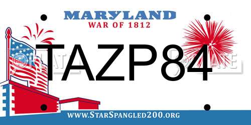 TAZP84 Maryland License Plate