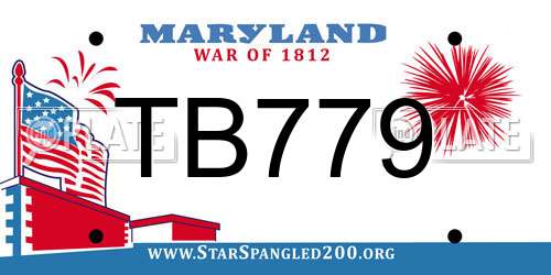 TB779 Maryland License Plate