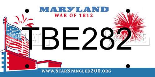 TBE282 Maryland License Plate