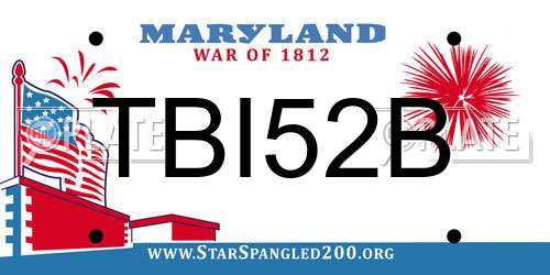 TBI52B Maryland License Plate