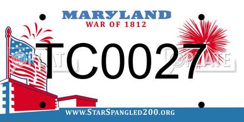 TC0027 Maryland License Plate