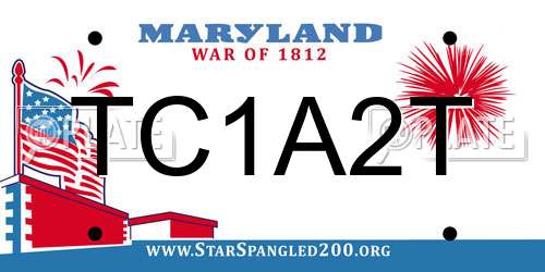 TC1A2T Maryland License Plate
