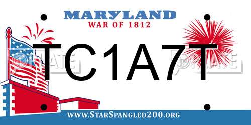 TC1A7T Maryland License Plate
