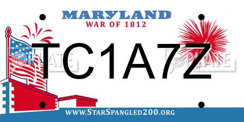 TC1A7Z Maryland License Plate