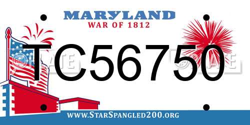TC56750 Maryland License Plate