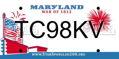 TC98KV Maryland License Plate
