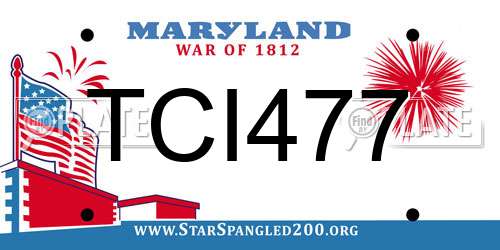 TCI477 Maryland License Plate