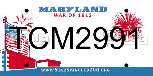TCM2991 Maryland License Plate