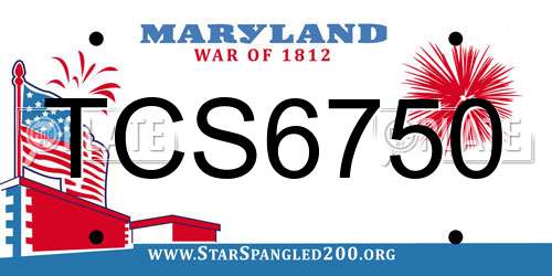 TCS6750 Maryland License Plate