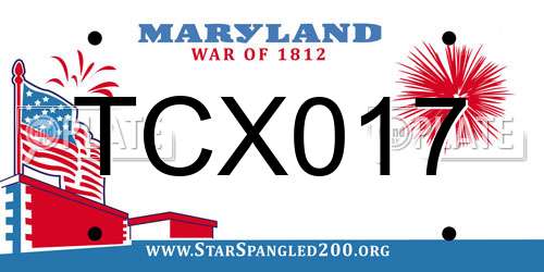 TCX017 Maryland License Plate