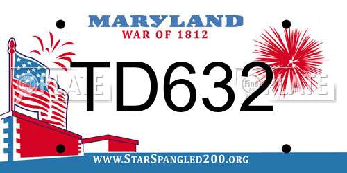TD632 Maryland License Plate