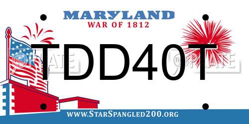 TDD40T Maryland License Plate