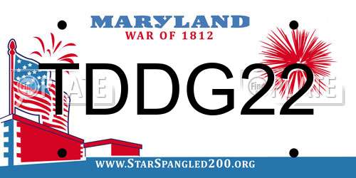 TDDG22 Maryland License Plate