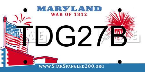 TDG27B Maryland License Plate