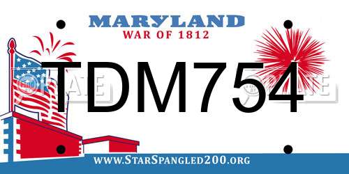 TDM754 Maryland License Plate