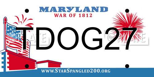 TDOG27 Maryland License Plate