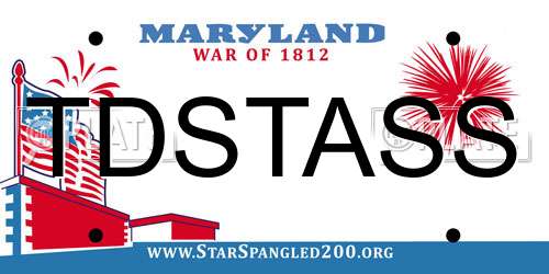 TDSTASS Maryland License Plate
