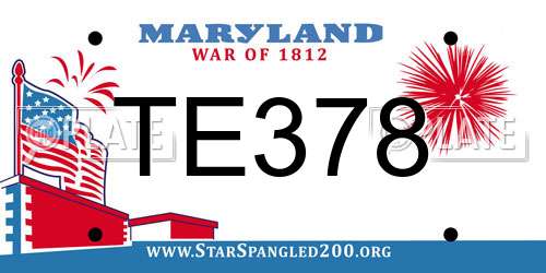 TE378 Maryland License Plate