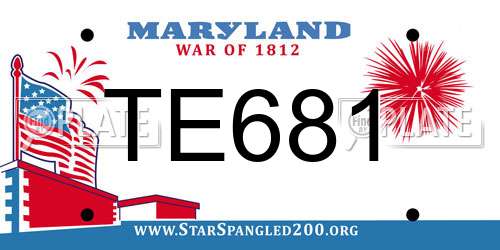 TE681 Maryland License Plate