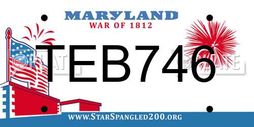 TEB746 Maryland License Plate
