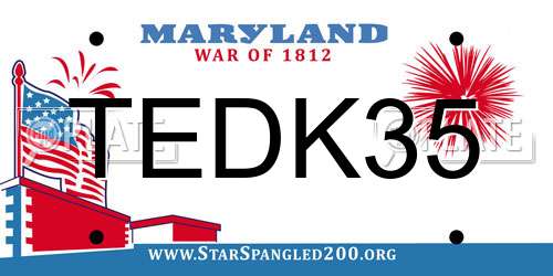 TEDK35 Maryland License Plate