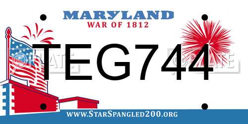 TEG744 Maryland License Plate