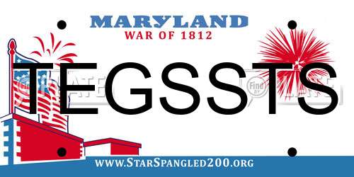 TEGSSTS Maryland License Plate