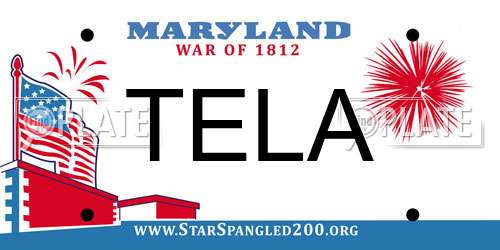 TELA Maryland License Plate