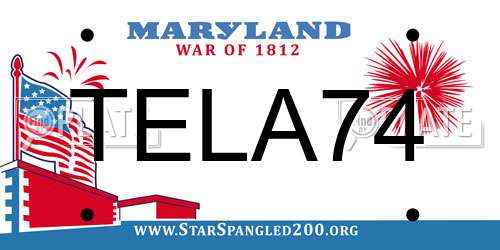 TELA74 Maryland License Plate