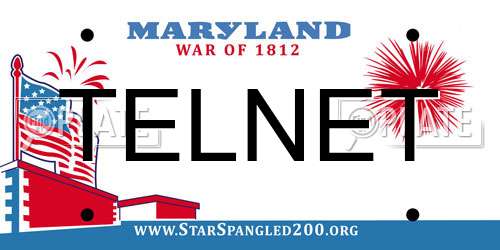 TELNET Maryland License Plate