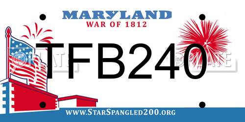 TFB240 Maryland License Plate
