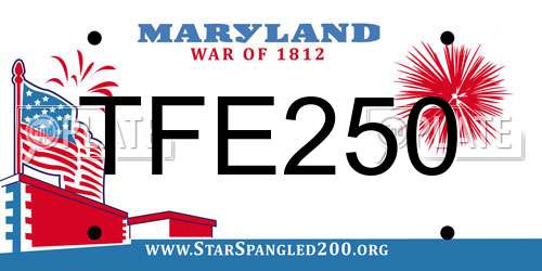 TFE250 Maryland License Plate