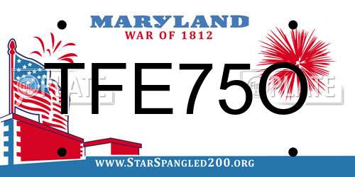 TFE75O Maryland License Plate