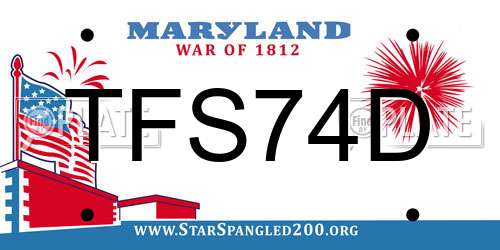 TFS74D Maryland License Plate