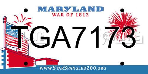 TGA7173 Maryland License Plate