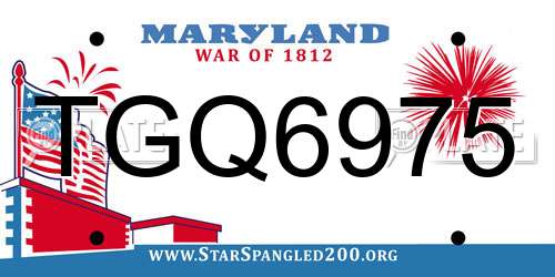 TGQ6975 Maryland License Plate